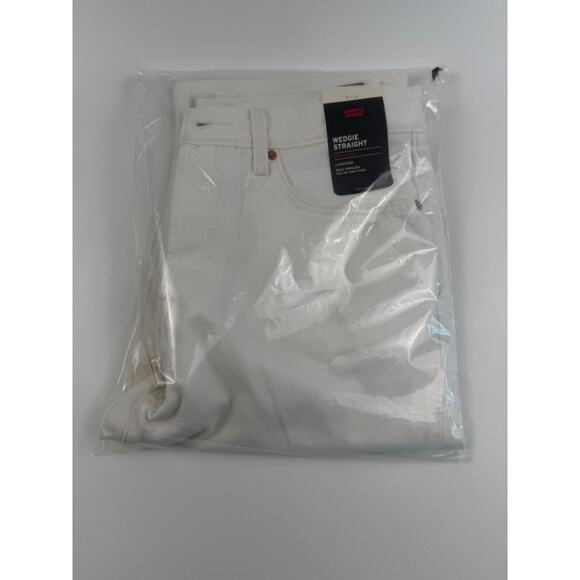 Levi's Premium Women Wedgie Straight Fit High Rise Jeans 30x26 White NWT - Picture 13 of 13